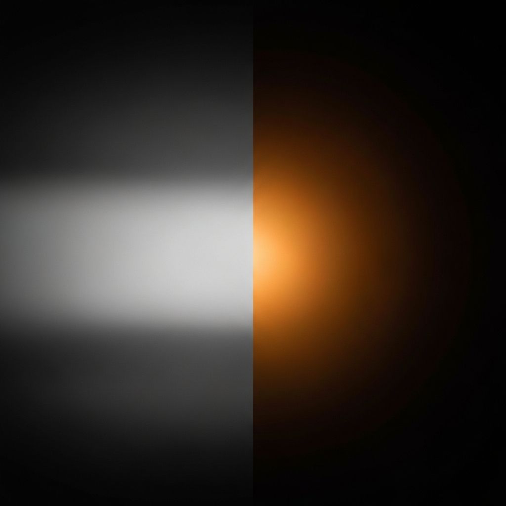 Visual metaphor: invisible on the left, AI-visible on the right